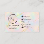 Carte De Visite Opal Business Logo Social Media (Devant)