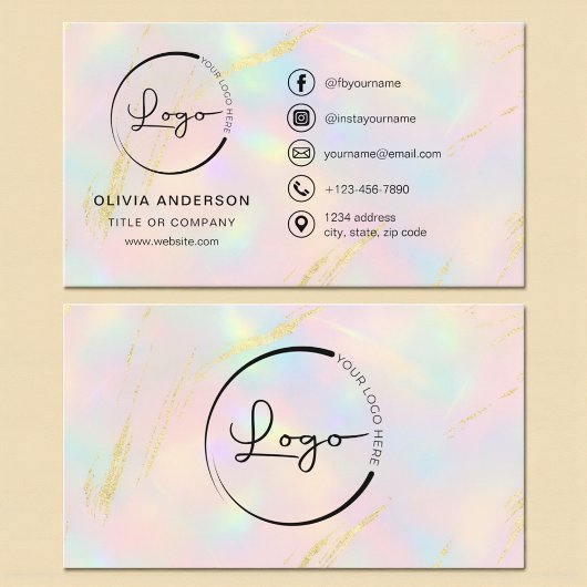 Carte De Visite Opal Business Logo Social Media