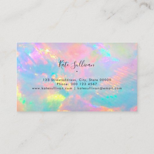 carte de visite opal coloré (Dos)