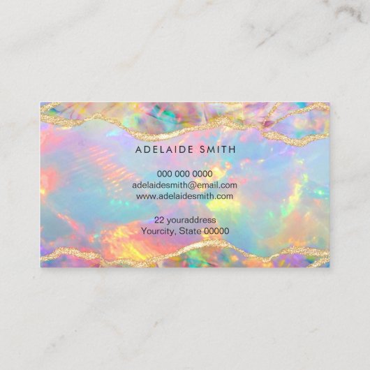 carte de visite opal couleur néon (Dos)