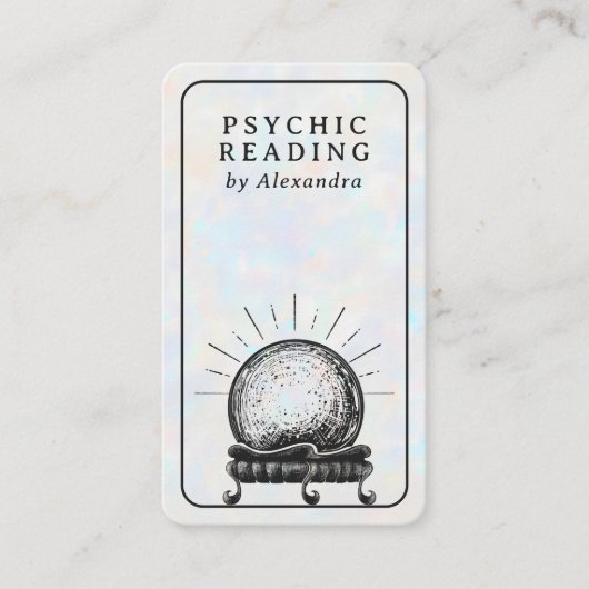 Carte De Visite Opal Crystal Ball Psychic Moyen code QR (Devant)