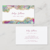 Carte de visite opal de Faux iridescente aquamarin (Devant / Derrière)