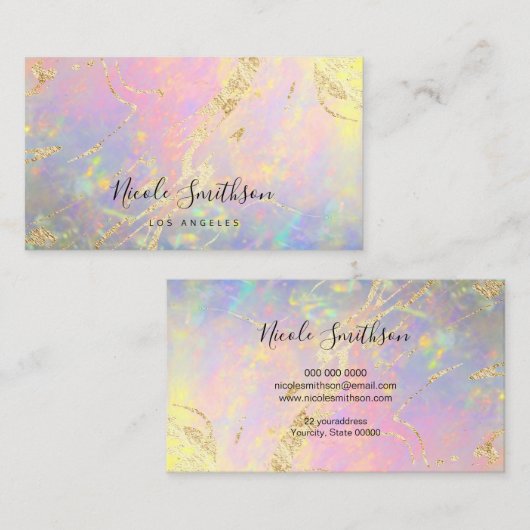 carte de visite opal élégant (Devant / Derrière)