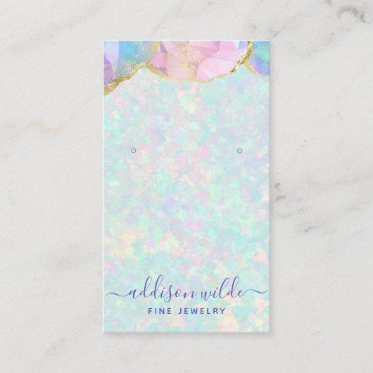 Carte De Visite Opal Gemstone Pastel Iridescente Bijoux Display (Devant)