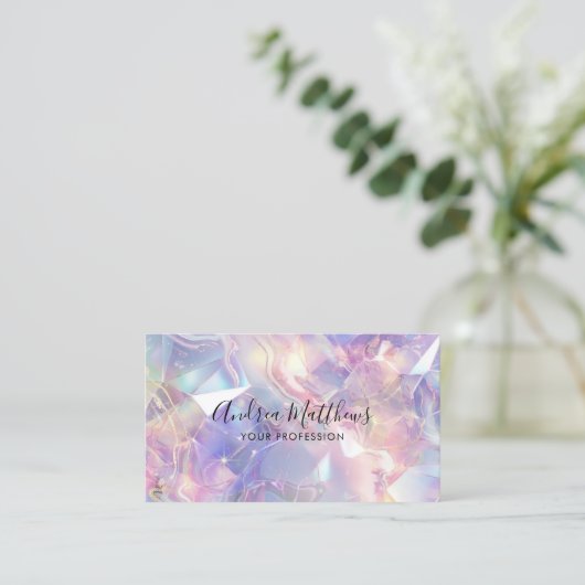 Carte De Visite Opal Gemstone Texture Pastel (Debout devant)