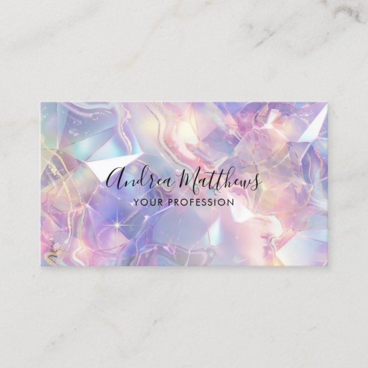 Carte De Visite Opal Gemstone Texture Pastel (Devant)