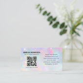 Carte De Visite Opal Glitter QR Code Minimalist Professional (Debout devant)