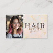 Carte De Visite Opal Hair Stylist Photo QR Code  (Devant)