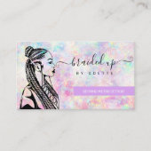 Carte De Visite Opal Holographique Cheveux Braider Braid Salon (Devant)
