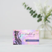 Carte De Visite Opal Holographique cheveux Braider Braid Stylist B (Debout devant)