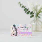 Carte De Visite Opal Holographique Cheveux Braider Stylist (Debout devant)