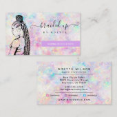 Carte De Visite Opal Holographique Cheveux Braider Stylist (Devant / Derrière)
