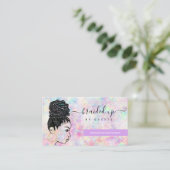 Carte De Visite Opal Holographique Cheveux Braider Stylist Bus (Debout devant)