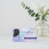 Carte De Visite Opal Holographique Cheveux Braider Stylist Salon d (Debout devant)