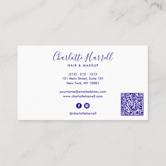 Carte De Visite Opal Iridescente QR Code Beauté Pros (Dos)