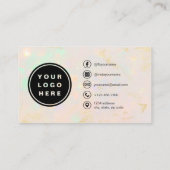 Carte De Visite Opal Modern Minimalist Photo with QR Code (Dos)