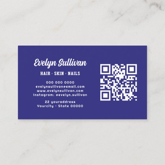 Carte de visite Opal Parties scintillant bleue (Dos)