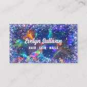 Carte de visite Opal Parties scintillant bleue (Devant)