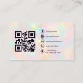 Carte De Visite Opal Photo with QR Code Social Media (Dos)