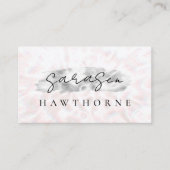 Carte De Visite Opal Pierre Argent Brush Stroke Luxe (Devant)