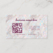 Carte De Visite Opal Pierre personnalisée QR Code maquillage Artis (Dos)