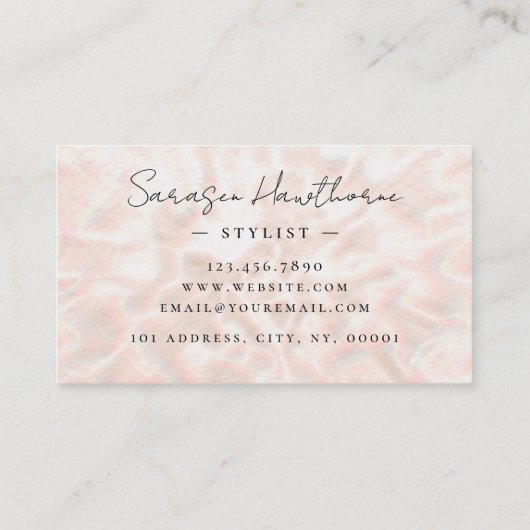 Carte De Visite Opal Pierre Rose Or Brush Stroke Luxe (Dos)