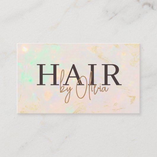 Carte De Visite Opal QR Code Hair Stylist Modern (Devant)
