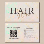 Carte De Visite Opal QR Code Hair Stylist Modern