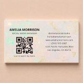 Carte De Visite Opal QR Code Minimalist Professional