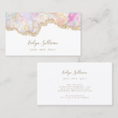 carte de visite opal rose délicat (Devant / Derrière)