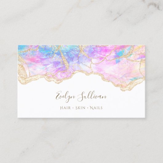 carte de visite opal rose violet (Devant)