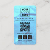 Carte De Visite Opal Stone Connect with Us Social Media QR Code (Devant)