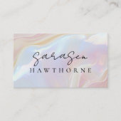 Carte De Visite Opal Stone Elegant Luxe Script Nom Monogramme (Devant)