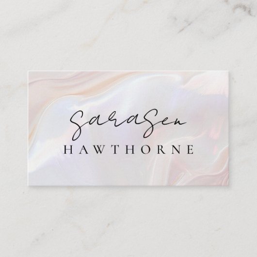 Carte De Visite Opal Stone Elegant Luxe Script Nom Monogramme (Devant)