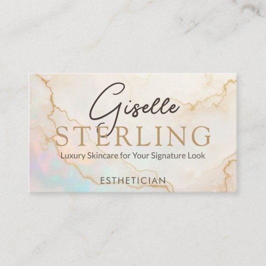 Carte De Visite Opal Stone Esthetician QR Code (Devant)