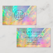 Carte De Visite Opal Stone Glitter Feminine logo (Devant / Derrière)