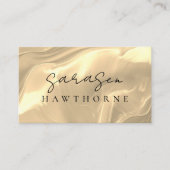 Carte De Visite Opal Stone Gold Elegant Luxe Nom du script (Devant)