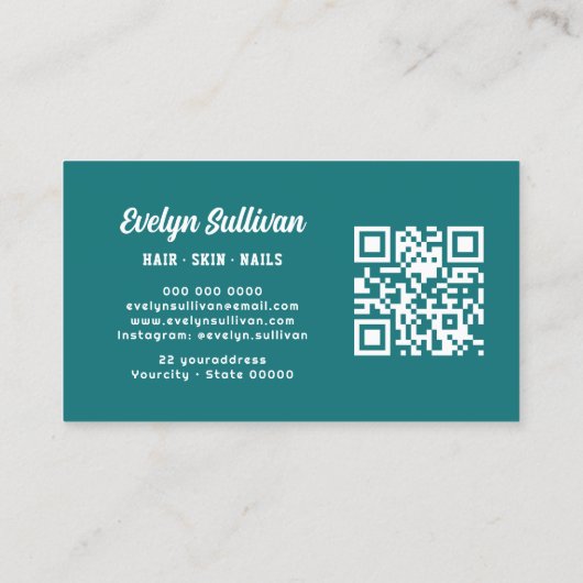 Carte de visite Opal turquoise (Dos)