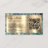 Carte de visite opal turquoise parties scintillant (Dos)