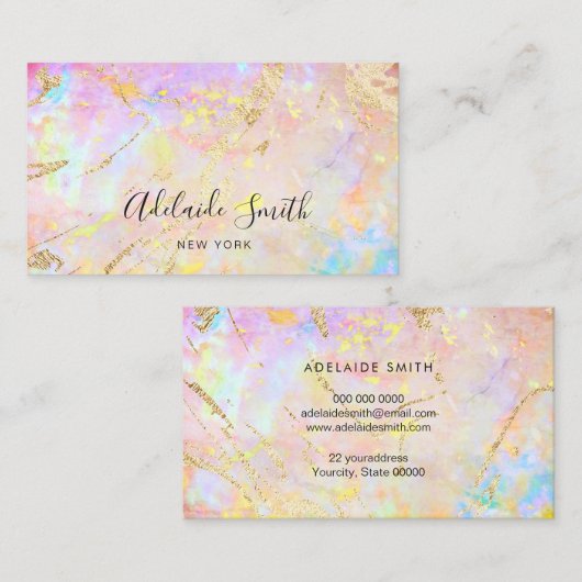 Carte De Visite opale colorée (Devant / Derrière)