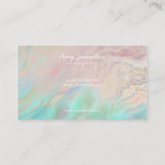 Carte de visite opale de conception de vert de (Dos)