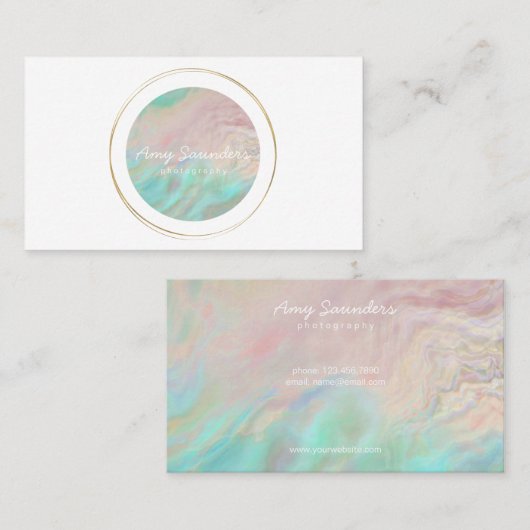 Carte de visite opale de conception de vert de (Devant / Derrière)