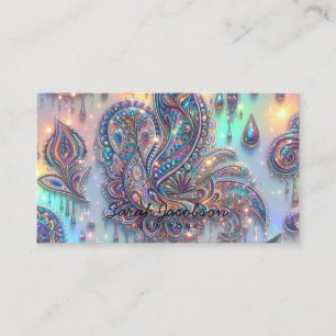 Carte De Visite Opale de luxe Paisley Diamant