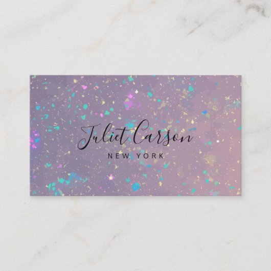 Carte De Visite opale de parties scintillant holographique (Devant)