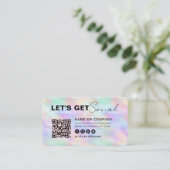 Carte De Visite Opale Iridescente Moderne Connexion Élégante Avec  (Debout devant)