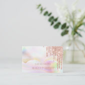 Carte De Visite Opale moderne Eleganht, baisse rose doré (Debout devant)