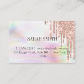 Carte De Visite Opale moderne Eleganht, baisse rose doré (Dos)