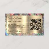 Carte de visite opale noir parties scintillant or (Dos)