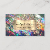 Carte de visite opale noir parties scintillant or (Devant)