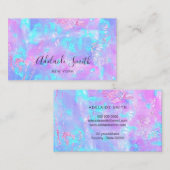 Carte De Visite opale violette fausse iridescente (Devant / Derrière)